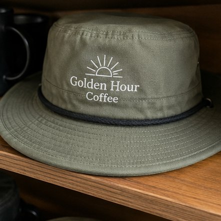 Custom sun hats for small business merchandise