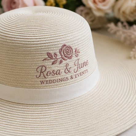 Customized sun hats for weddings & events