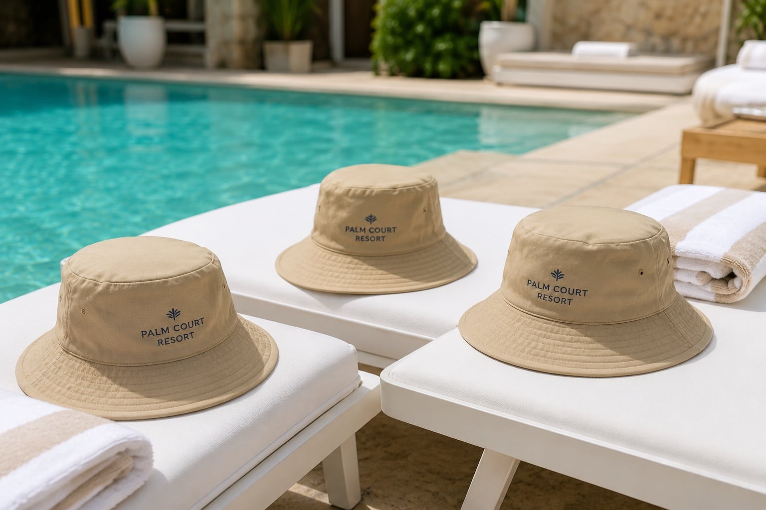 Personalized sun hats — customer photo